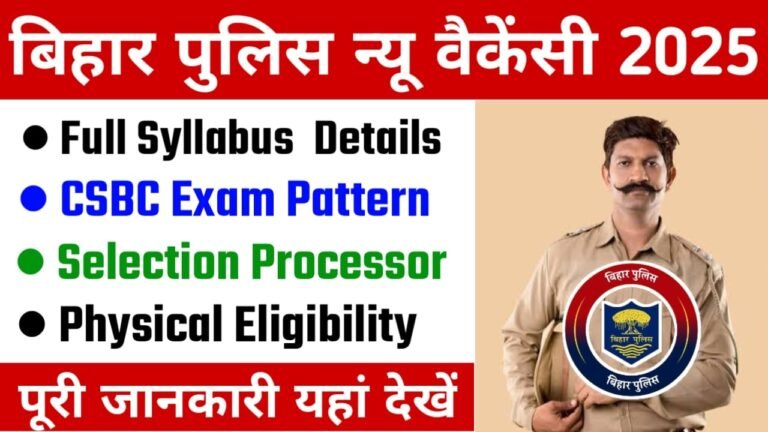 Bihar Police Constable Exam Syllabus 2025