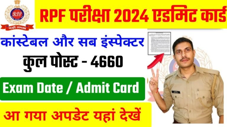 RPF Exam 2024 Admit Card